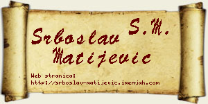Srboslav Matijević vizit kartica